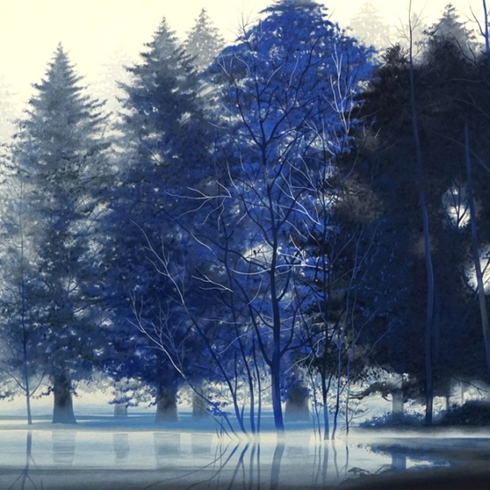 千住博の絵画作品　タイトルは、水の森